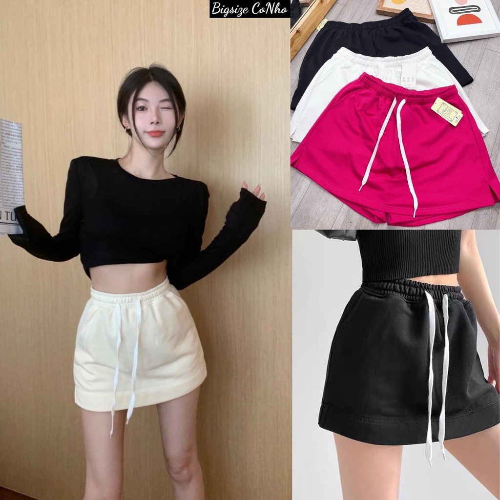 Quần giả váy nữ bigsize, Giả váy bigsize lưng thun có dây cột chất vải da cá co giãn phom rộng từ 60-100kg GVTHUN