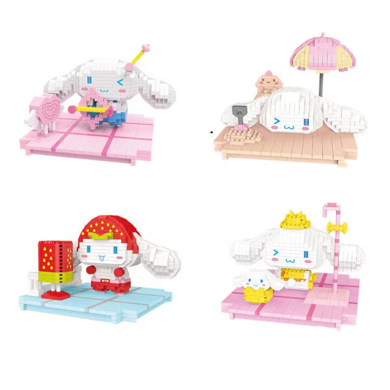 Mô hình lắp ráp Cinnamoroll đáng yêu-đồ chơi Trang trí đồ tạo hình bàn-Một món quà cho một cô gái