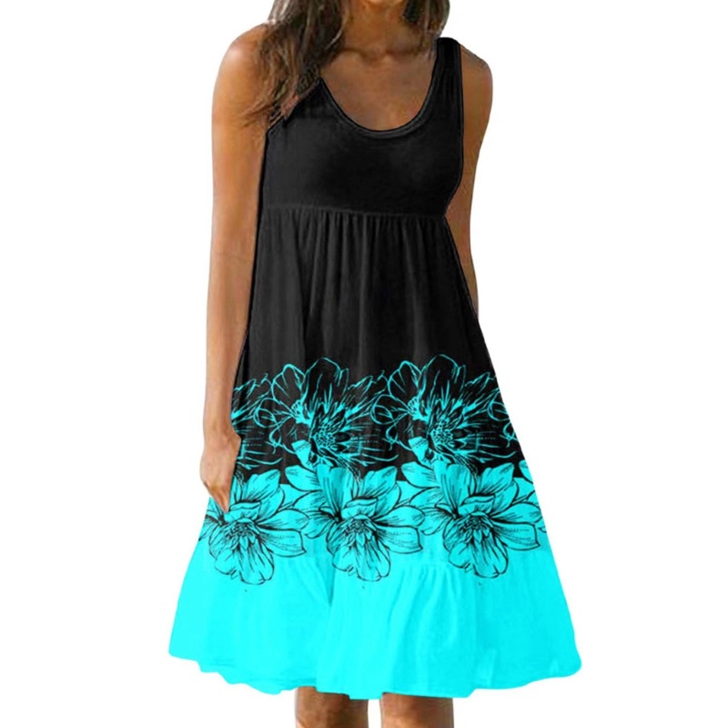 Đầm Nữ Dáng Rộng Họa Tiết Hoa Phong Cách Mùa Hè Cá Tính