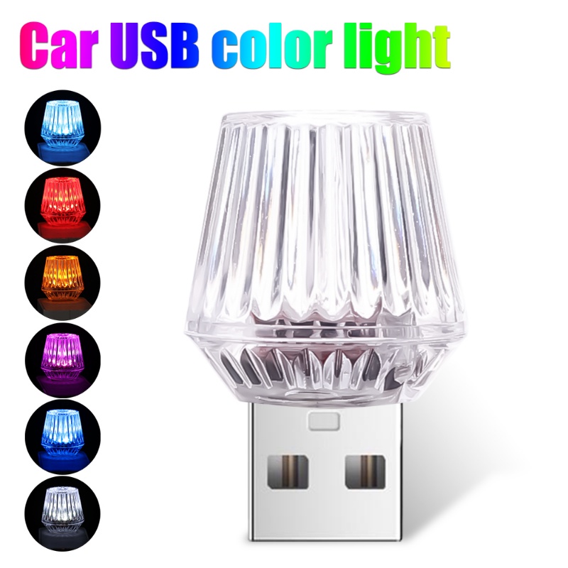 Đèn LED USB Mini Hình Kim Cương Nhiều Màu Trang Trí Nội Thất Xe Hơi