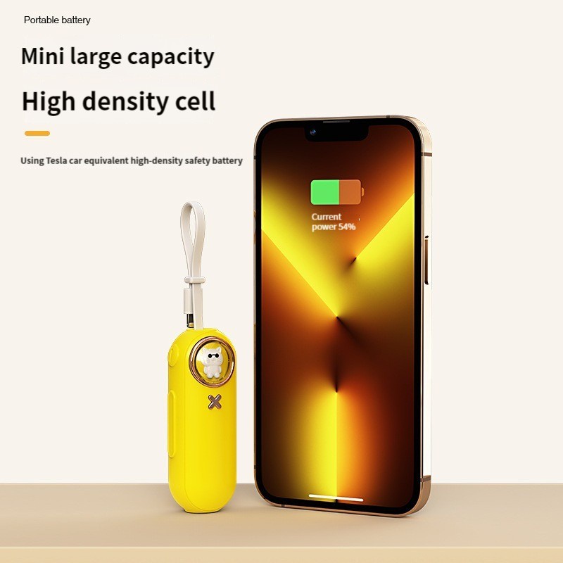 Sạc Dự Phòng 5000mAh Có Dây Cáp Cho IPhone 14 13 Samsung S22 Xiaomi 12S