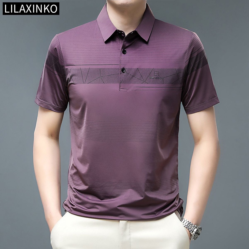Áo Thun Polo Tay Ngắn Kẻ Sọc 6 Màu Thời Trang Dành Cho Nam