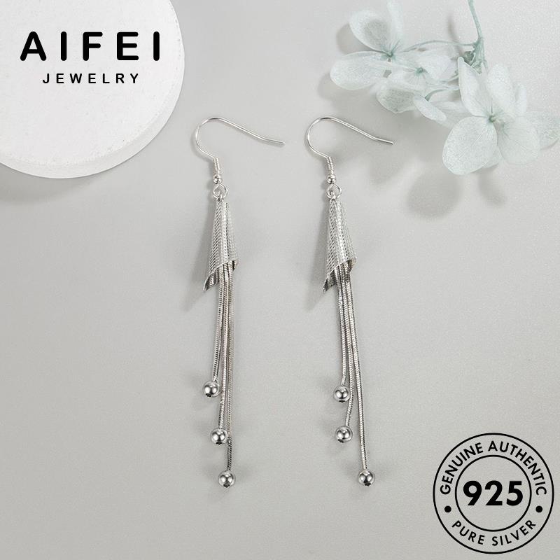 AIFEI JEWELRY khuyên nữ nguyên bạc sức phụ thật bản hàn gió tròn trang 925 xỏ tua thời kiện quốc bông vành rừng chuông tai Thời E701