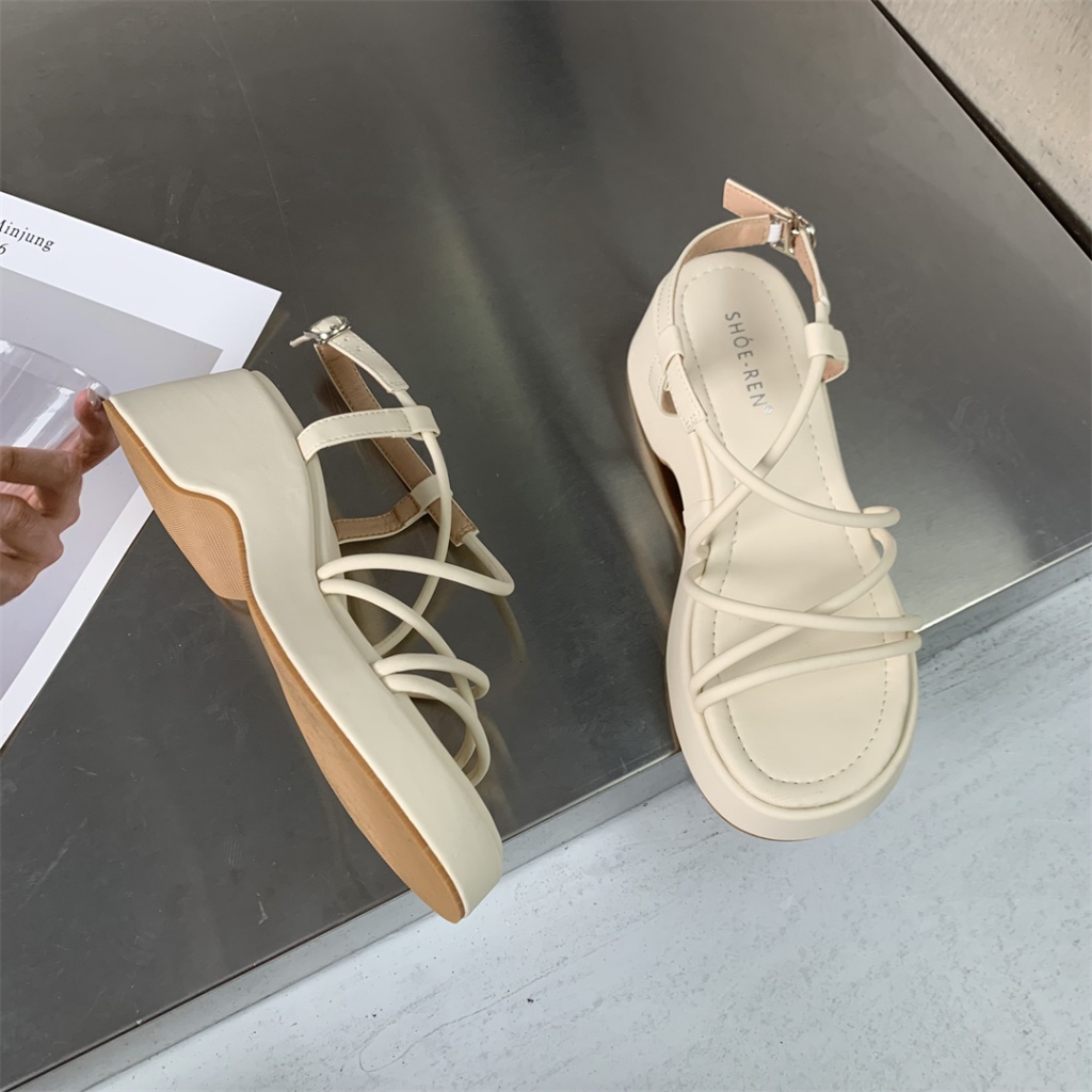 Giày Sandal Đế Xuồng Dày Hở Ngón Thời Trang Mùa Hè 2023