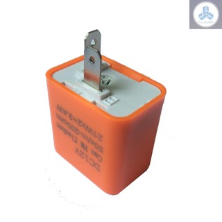 12V 2 Pin Speed Adjustable LED Indicator Flasher Turn Signal Light Relay Resistor Fix Hyper Control Flash for Motorcycle Orange Color