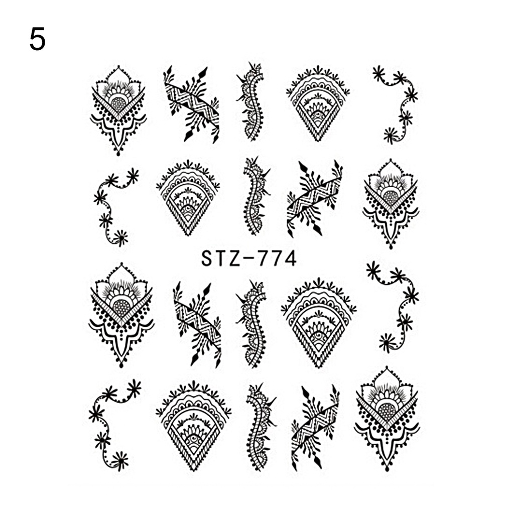 Miếng Dán Trang Trí Móng Tay Họa Tiết Đường Kẻ Màu Đen Đơn Giản DIY