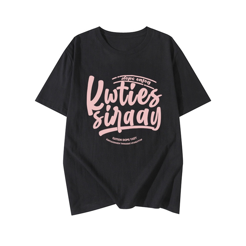 NRVP Áo Thun 100% Cotton Tay Ngắn Dáng Rộng In Họa Tiết Phong Cách Hàn Quốc Thời Trang Cho Nữ