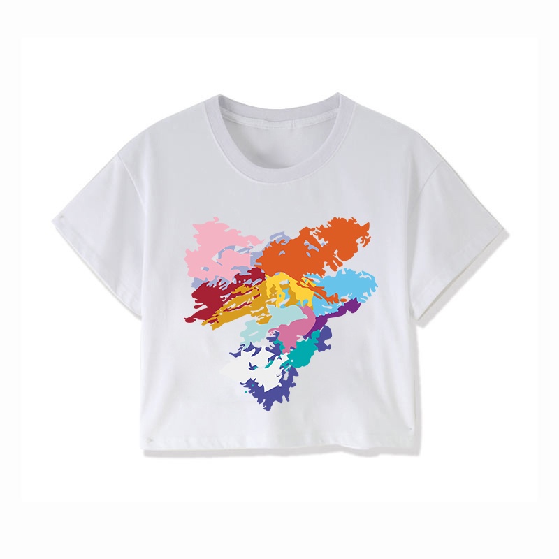 NRVP Áo Thun 100% Cotton Tay Ngắn Dáng Rộng In Họa Tiết Phong Cách Hàn Quốc Thời Trang Cho Nữ