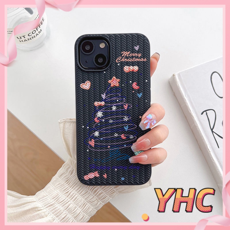 ốp lưng iphone Đơn giản dòng Giáng sinh cây mềm silicone trường hợp dệt kim trường hợp điện thoại di động Cho iphone 6 / 6S / 6splus / se / 7 / 7plus / 8 / 8plus / X / xs / xsmax / 11 / 12 / 13 / 14 / Plus / pro / pro max-610