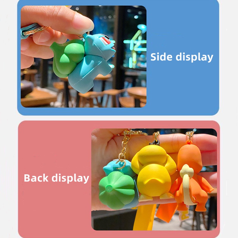 Móc Khóa Bằng PVC Hình Nhân Vật Hoạt Hình Pokemon Charizard Bulbasaur Squirtle