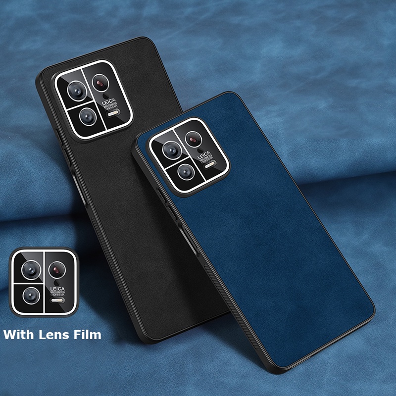 Ốp Điện Thoại Da pu Nhám Chống Dấu Vân Tay Cho xiaomi 13 13t 12 12x 12s pro ultra lite ne Giá Đỡ