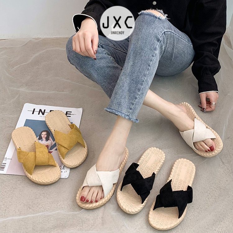 JINxCHOY Dép Đế Bằng Quai Chéo Thời Trang Dành Cho Nữ JINXCHOY