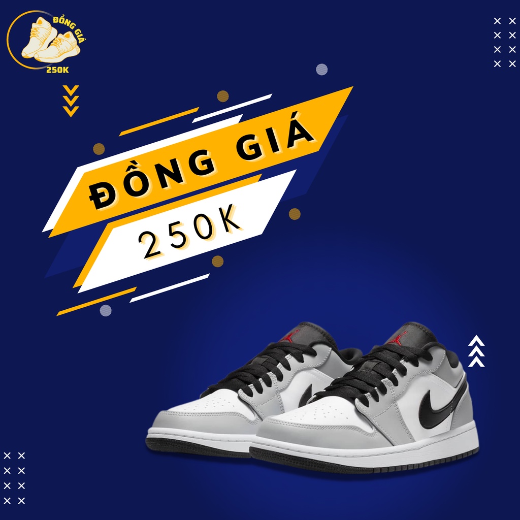 Giày thể thao Jordan JD1 thấp cổ màu ghi xám chuẩn 11 Full Box - Giày sneaker ulzzang Jordan cổ thấp full size nam nữ