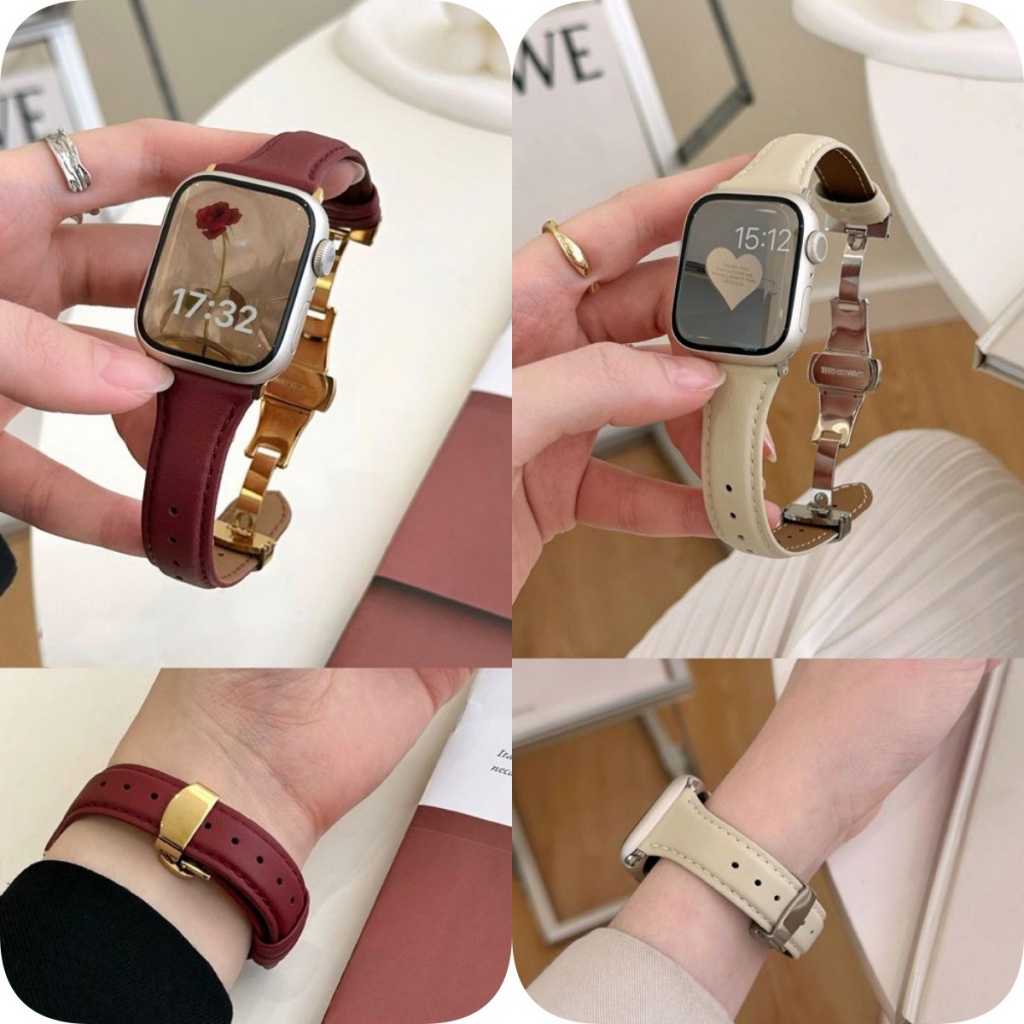 Dây Đeo Bằng Da Dành Cho iWatch 45mm 41mm 44mm 42mm 49mm iWatch 8 7 6 SE 5