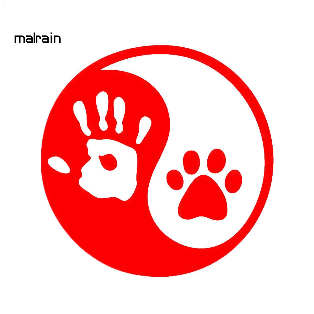 Đề Can Dán Trang Trí Cửa Sổ Xe Hơi Hình Dấu Chân Chó / Bàn Tay Người Phản Quang