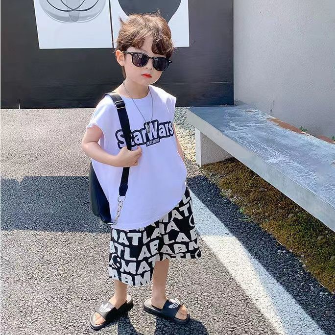 Hàng Mới Về Mới Set Đồ Thể Thao Ngắn Tay Phong Cách Phương Tây Thời Trang Mùa Hè Cho Bé Trai