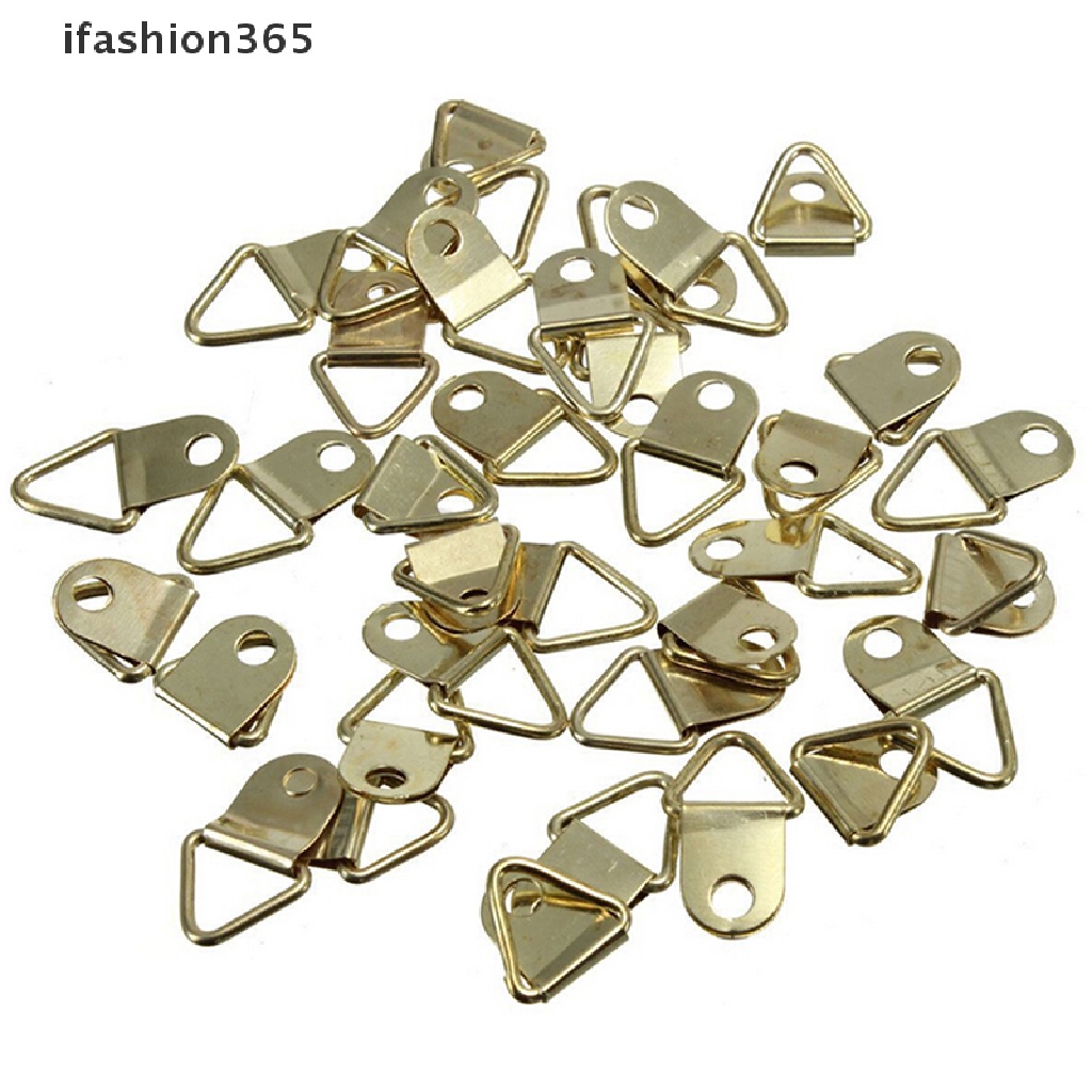 Set 20 Móc Treo Khung Ảnh Hình Tam Giác Bằng Đồng Thau Mạ Vàng