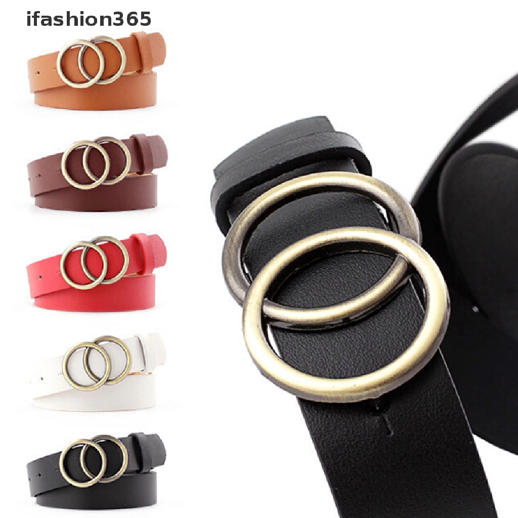 Thắt Lưng Da Khóa Tròn Kim Loại Thời Trang Cho Nữ ifashion365