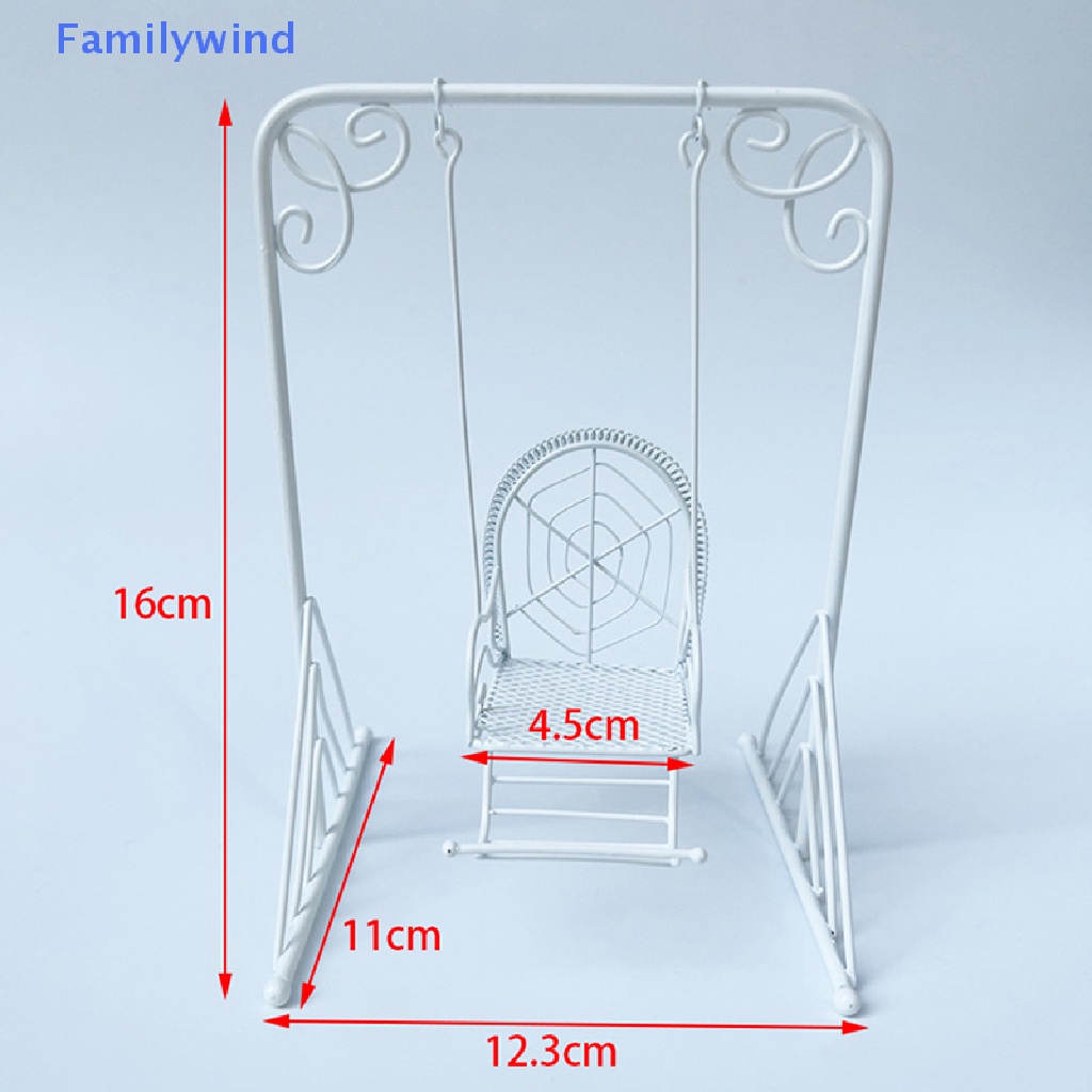 Mô Hình Ghế Xích Đu Màu Trắng Trang Trí Nhà Búp Bê Tỉ Lệ 1: 12