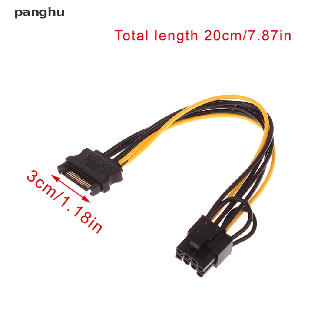 1 Cáp Chuyển Đổi Nguồn PCI-E 15Pin SATA Male Sang 8Pin (6 + 2) 20cm