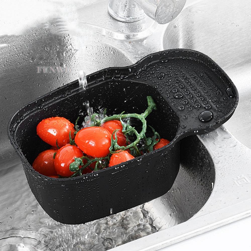 【FUNWD】Kitchen Sink Strainer Basket Stainless Steel Drain Holder Storage Rack Filter Brand New