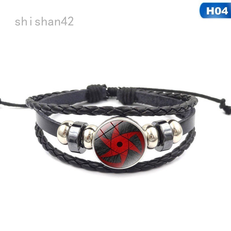 Vòng Đeo Tay Mặt Kính Cabochon Hình Mắt Uchiha Clan Sharingan Trong Naruto shishanAnime