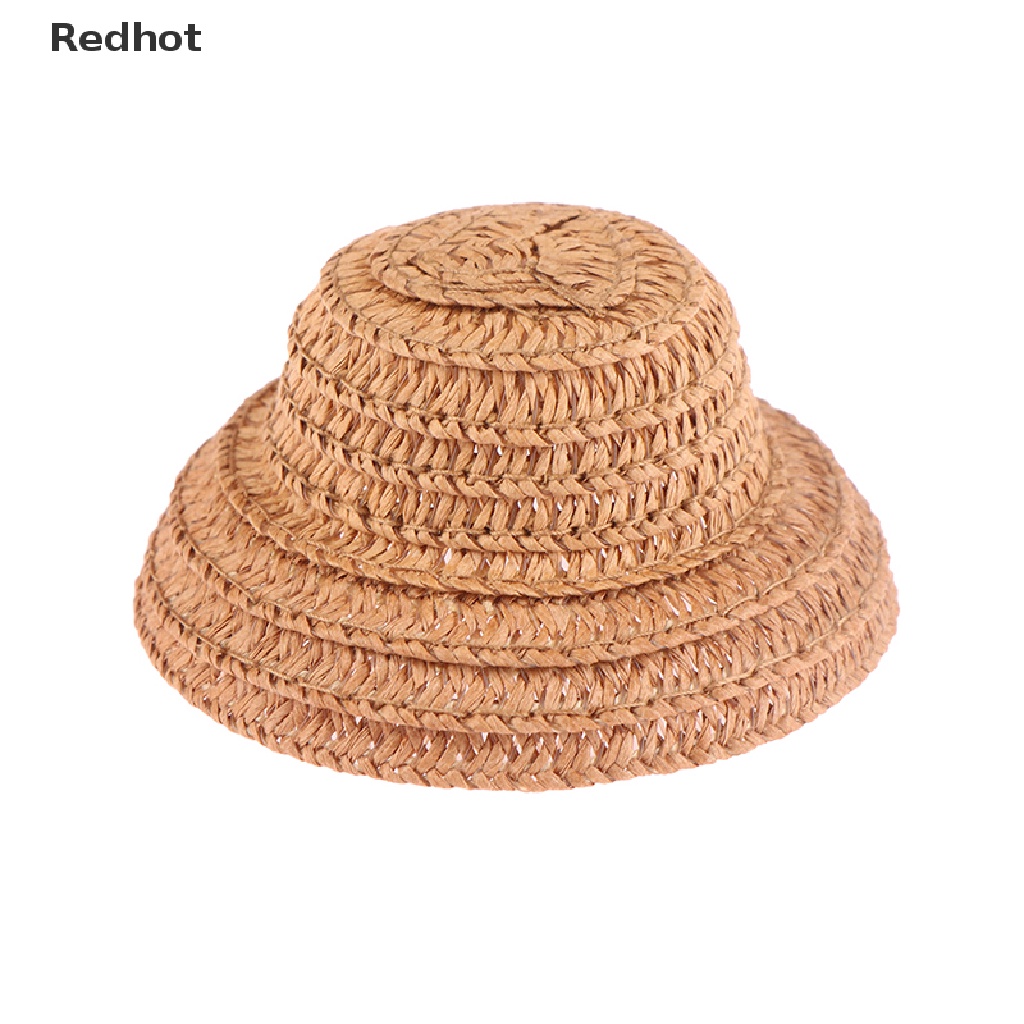 &lt; Redhot &gt; Nón Rơm Thủ Công Mini Trang Trí Nhà Búp Bê
