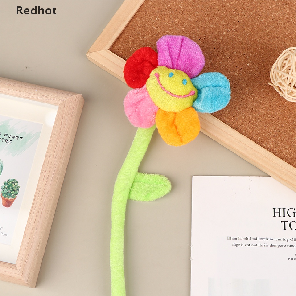 &lt; Redhot &gt; Búp Bê Nhồi Bông Hình Hoa Hướng Dương Cười Nhân Tạo 33cm Có Khóa Rèm Cửa
