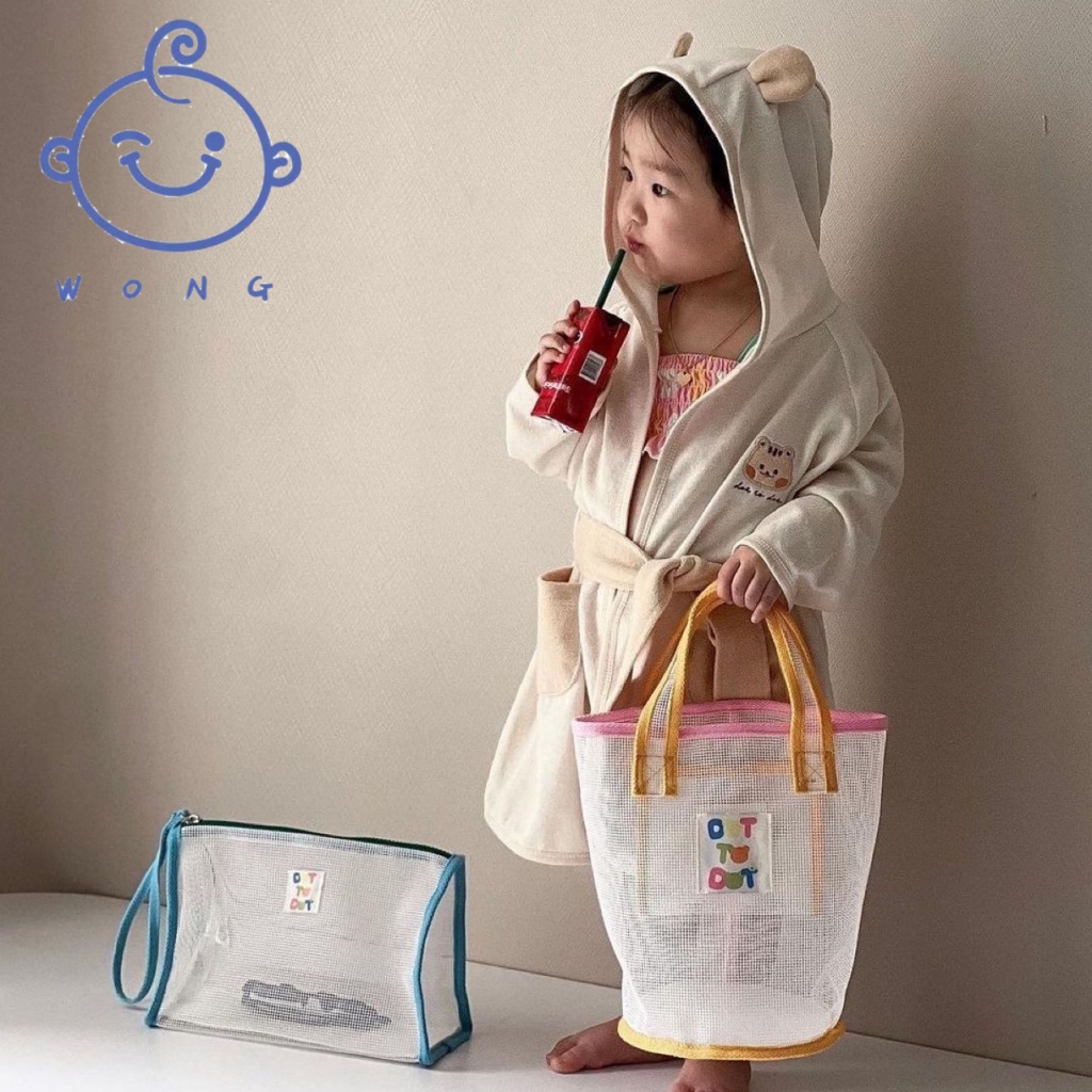 Túi Xách Tay Đựng Đồ Bơi Lội / Mỹ Phẩm Kẻ Sọc Màu Sắc Tương Phản Kiểu Hàn Quốc