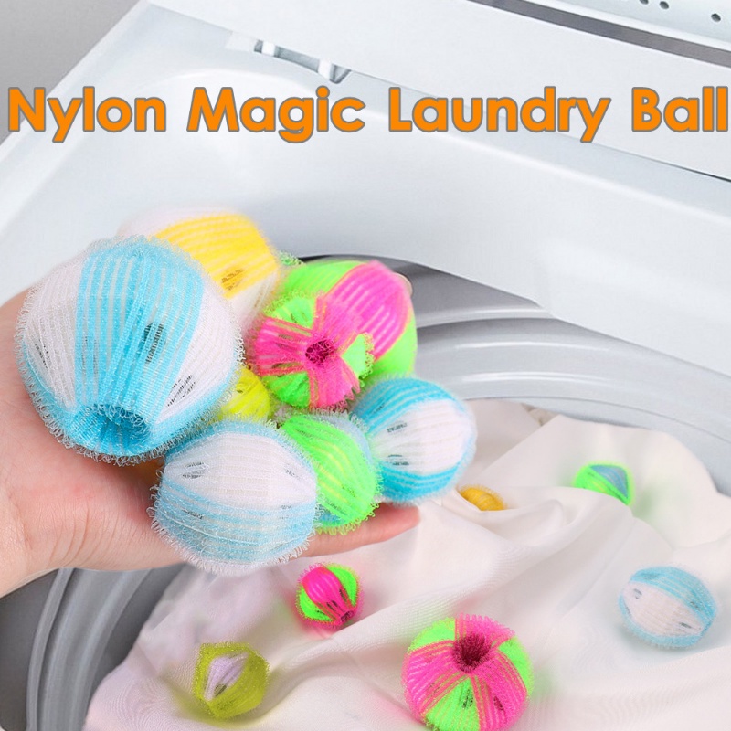 Bóng Giặt Quần Áo Khử Trùng Chống Rối Bằng Nylon Màu Sắc Ngẫu Nhiên Không Làm Đau Tái Sử Dụng Tiện Lợi