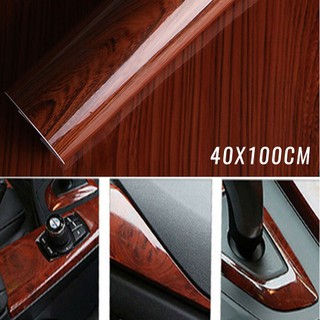 Đề can vinyl họa tiết vân gỗ bóng trang trí nội thất xe hơi diy