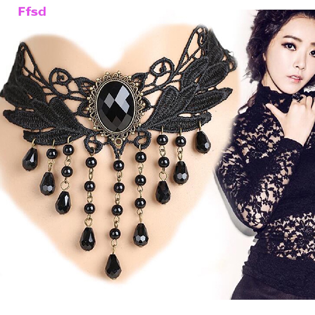 {Ffsd} Vòng Cổ Choker Ren Phong Cách Gothic Vintage Quyến Rũ Cho Nữ
