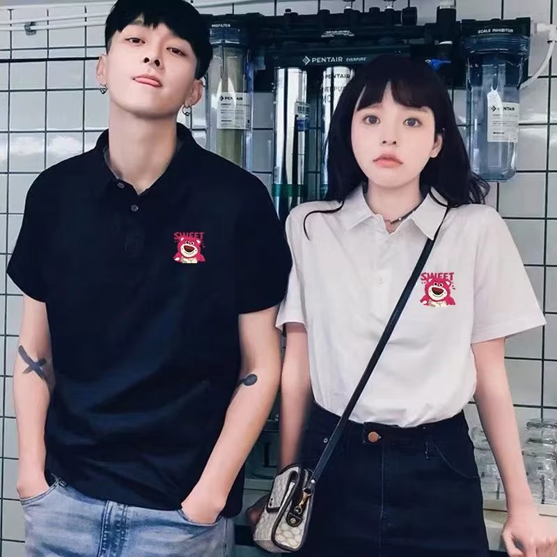 Áo Thun Polo Tay Ngắn Dáng Rộng In Họa Tiết Thời Trang Phong Cách Nhật Bản Cho Nam Size M-4XL