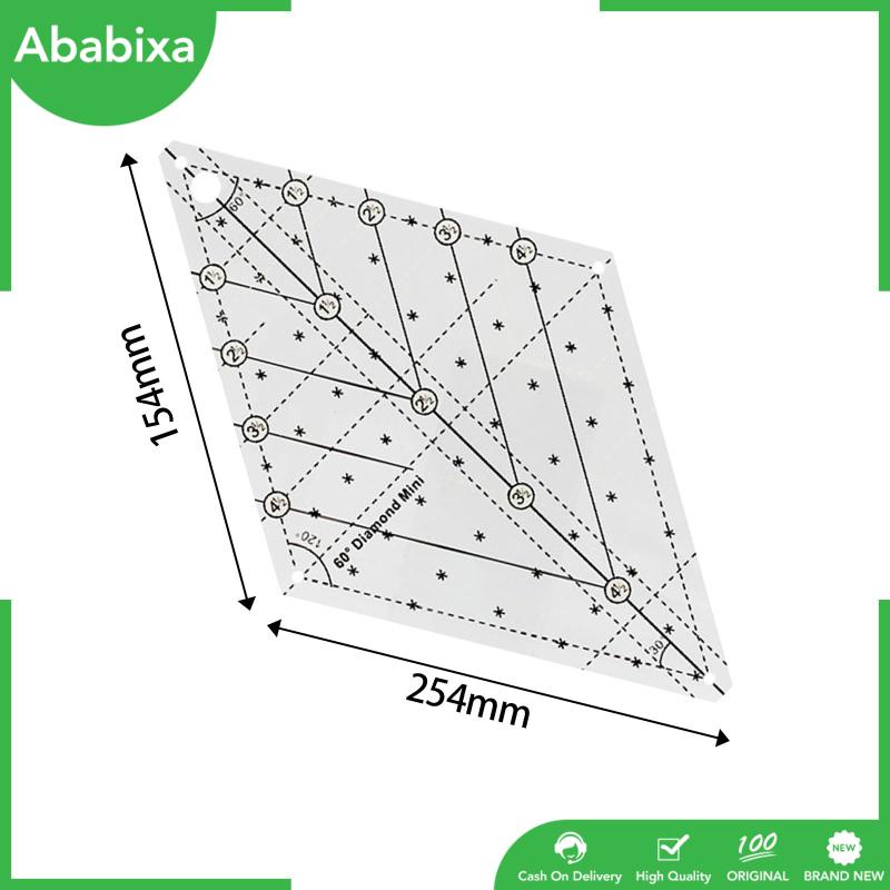 [Ababixa] Thước Đo Bằng Acrylic Đính Kim Cương 60 Độ Không Có Khuôn Đa Năng Nhỏ Gọn Cho May Vá DIY