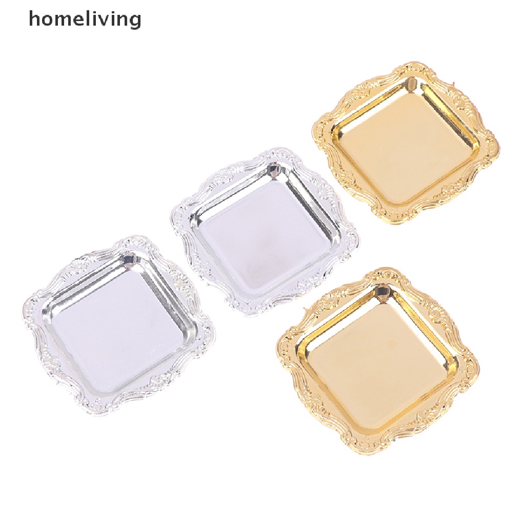 Bộ 2 Khay Trà Mini Bằng Nhựa Dùng Trang Trí Nhà Búp Bê