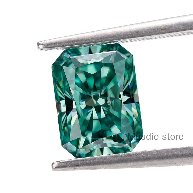 Đá Moissanite Màu Xanh Lá Tự Nhiên 2ct Thật Moissanite Cắt Kim Cương Kiểm Tra Đá Moissanite Bán Sỉ DIY