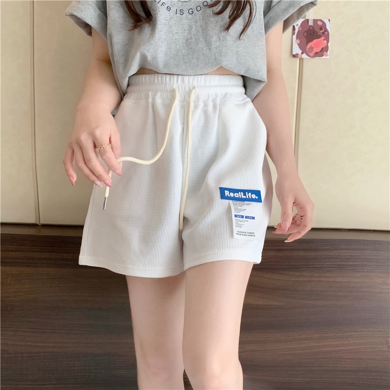 Quần short thể thao SUXI lưng cao màu trơn kiểu dáng đơn giản dễ phối đồ cho nữ