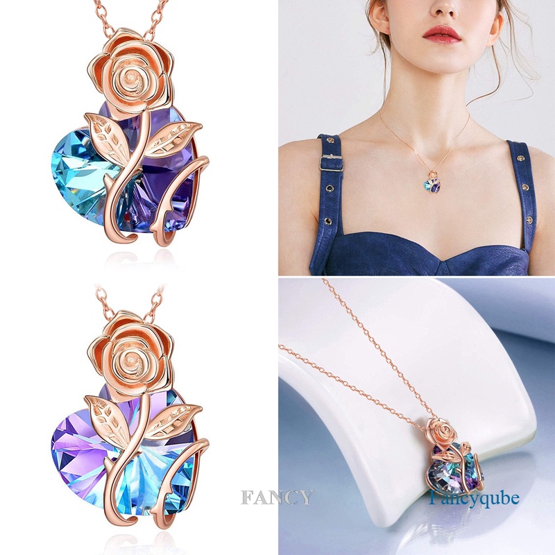 Vòng cổ Mặt Bướm Trái Tim Màu Sắc Sang Trọng Cho Nữ