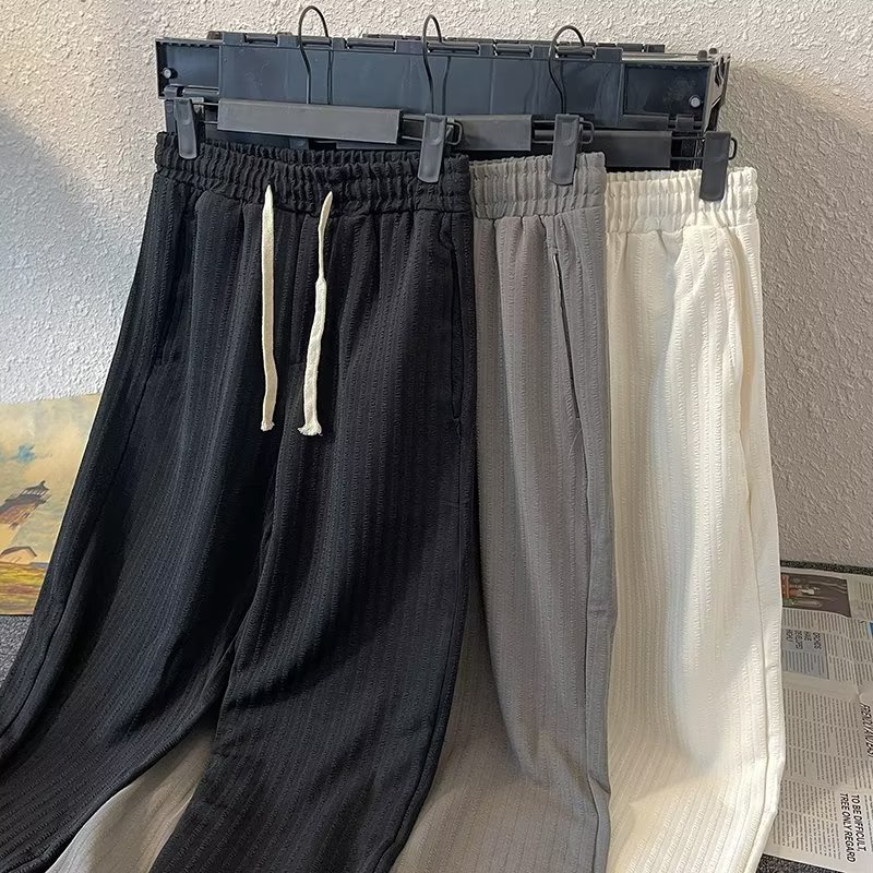 Quần Dài Ống Rộng Dáng Suông Bằng Lụa Mát Thiết Kế Thời Trang Cho Nam