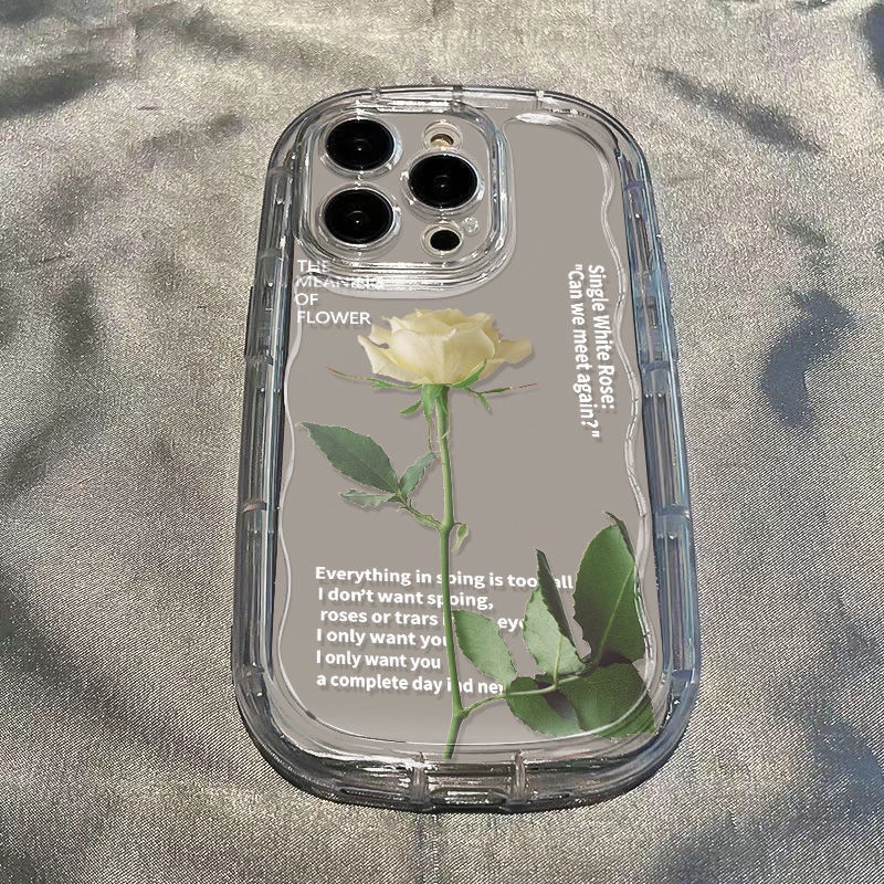 ✅Ốp Điện Thoại Dẻo Trong Suốt Họa Tiết Hoa Hồng Trắng Sang Trọng Chống Sốc Cho iPhone1411 / 13 xr78p / promax12xs D6QR