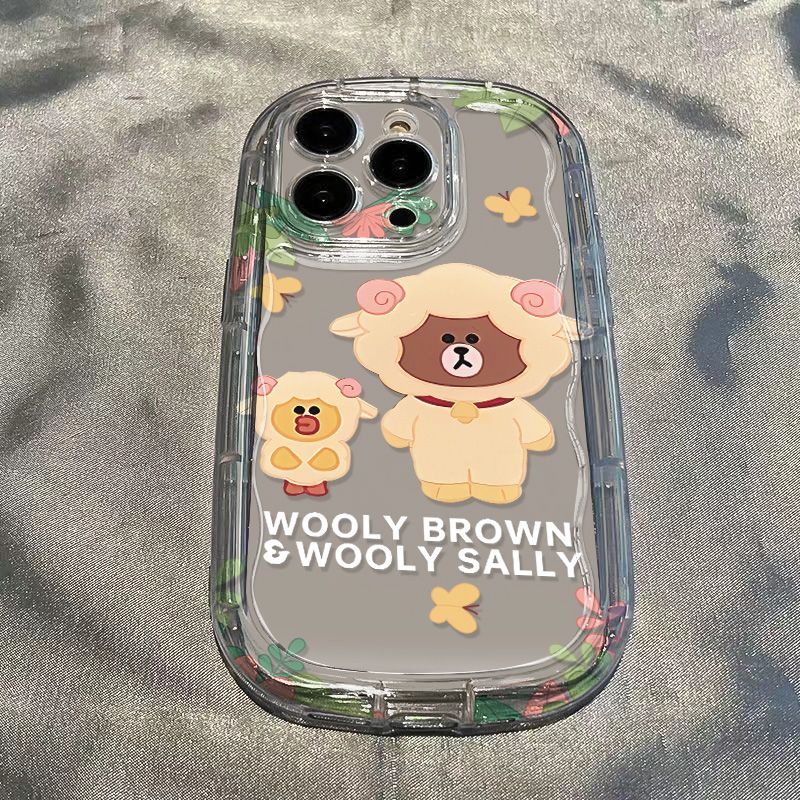 ✅Ốp Điện Thoại Mềm Trong Suốt Chống Sốc In Hình Gấu Nâu / Vịt Vàng Cho Iphone Xs 12 / 14 13 / promaxxr11 78p / S6EA