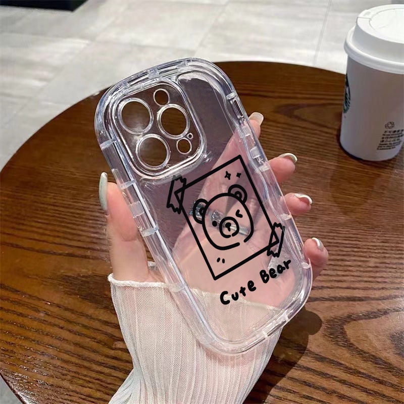 ✅Ốp Điện Thoại Vuông Mềm Trong Suốt Chống Sốc In Hình Đầu Gấu 0DHH Cho Iphone 7 8ppromax 12 xrxs 1311 14