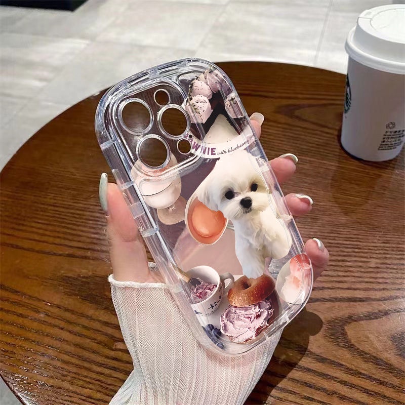 ✅Ốp Điện Thoại Mềm Trong Suốt Chống Sốc Họa Tiết Cún Dễ Thương Cho Iphone 11712 promax8p 1413 Xr xs BN7R