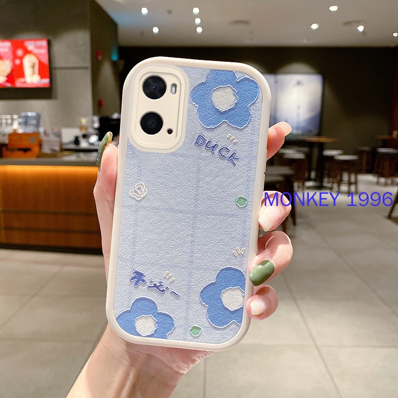 ốp lưng OPPO A76 ốp lưng OPPO A96 4G ốp lưng OPPO A74 A95 4G Ốp Điện Thoại TPU Chống Rơi Hình Hoa Màu Xanh Dương oppo A16 A9 2020 F9 F11 A31 A12 A7 A5S A53 A83 A74 A95 4G A76 A96
