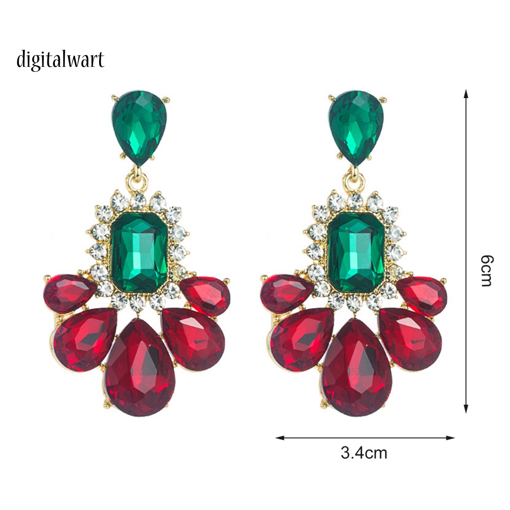 Kỹ Thuật Số| 1 Cặp Bông Tai Đính Đá Nhiều Màu Bắt Mắt Dễ Phối Đồ Phong Cách Vintage