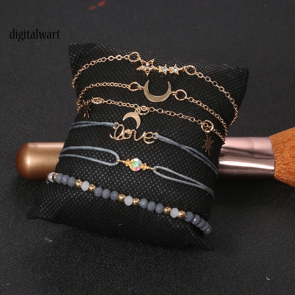 Kỹ Thuật Số| 1 Bộ Vòng Đeo Tay Hợp Kim Bắt Mắt Chống Mòn Không Phai Màu Thời Trang Cho Nữ