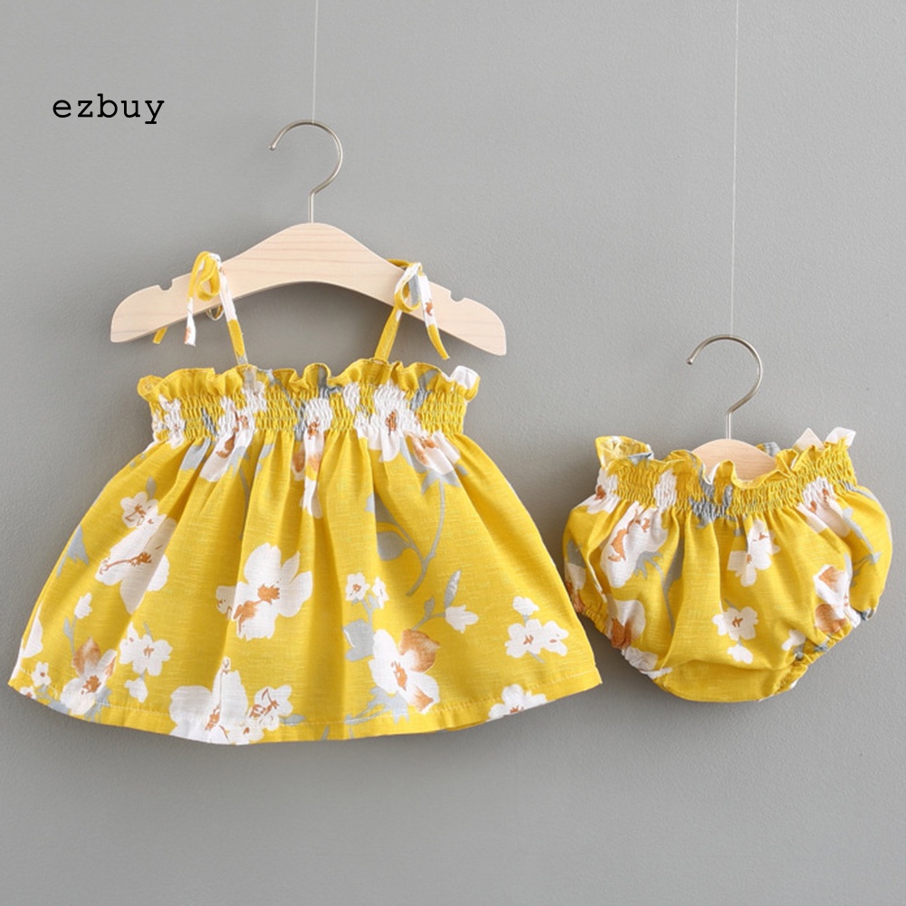 Set Đồ 3 Món Áo Thun Không Tay In Hoa + Quần Ngắn + Băng Đô Dành Cho Bé Gái