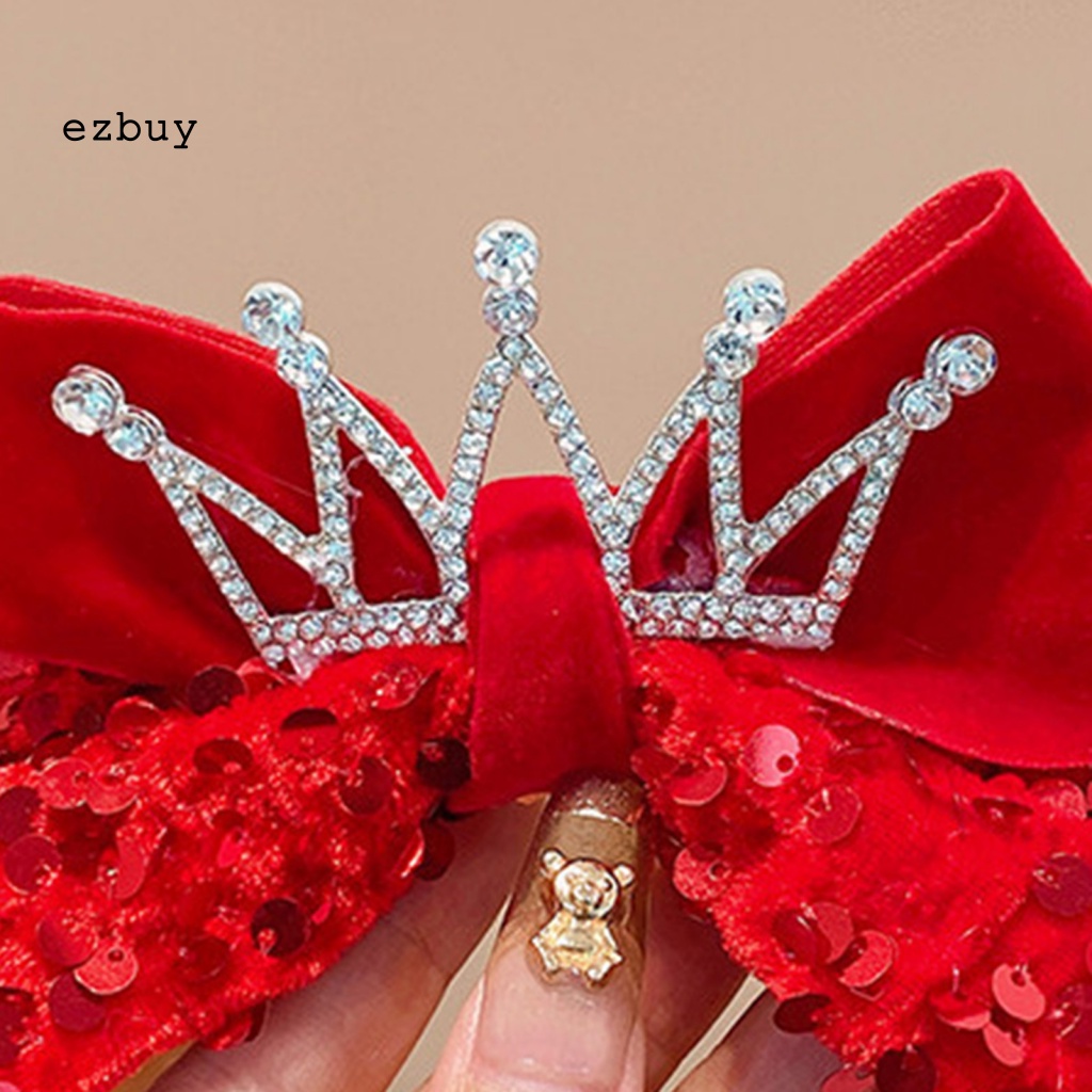 Kẹp Tóc Hình Vương Miện Trái Tim Đính Kim Sa Lấp Lánh Thời Trang Năm Mới