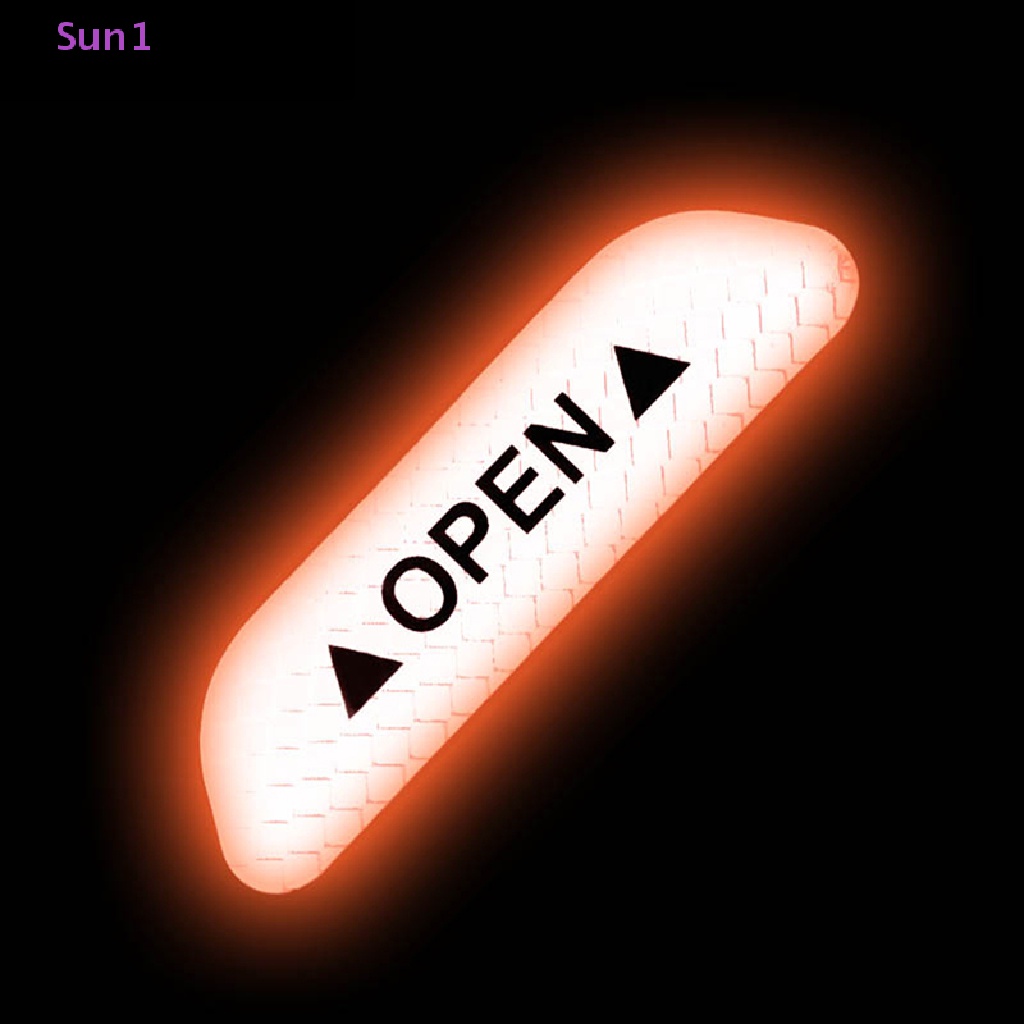 Bộ 4 Miếng Dán Phản Quang Cảnh Báo Trang Trí Cửa Xe Hơi Sun1