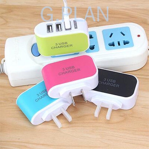 Bộ Chia 3 Cổng Sạc USB Đa Năng Dạ Quang Thông Dụng Cho Điện Thoại Apple Android